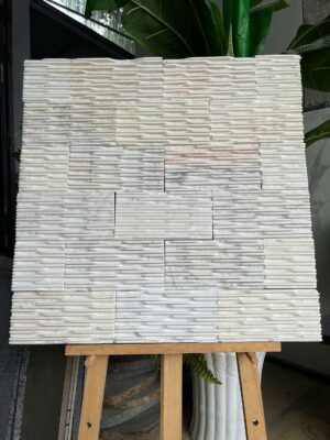 đá răng lược trắng ốp tường 10x20