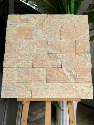 Đá chẻ hồng 10x20 ốp tường trang trí