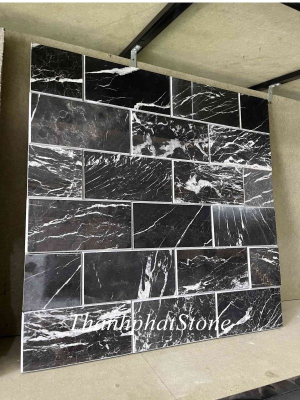 Đá cẩm thạch đen bóng xuất khẩu 10x20 ốp tường