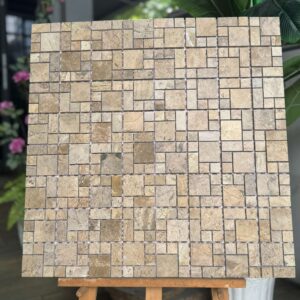 Đá mosaic vàng gỗ nhập khẩu